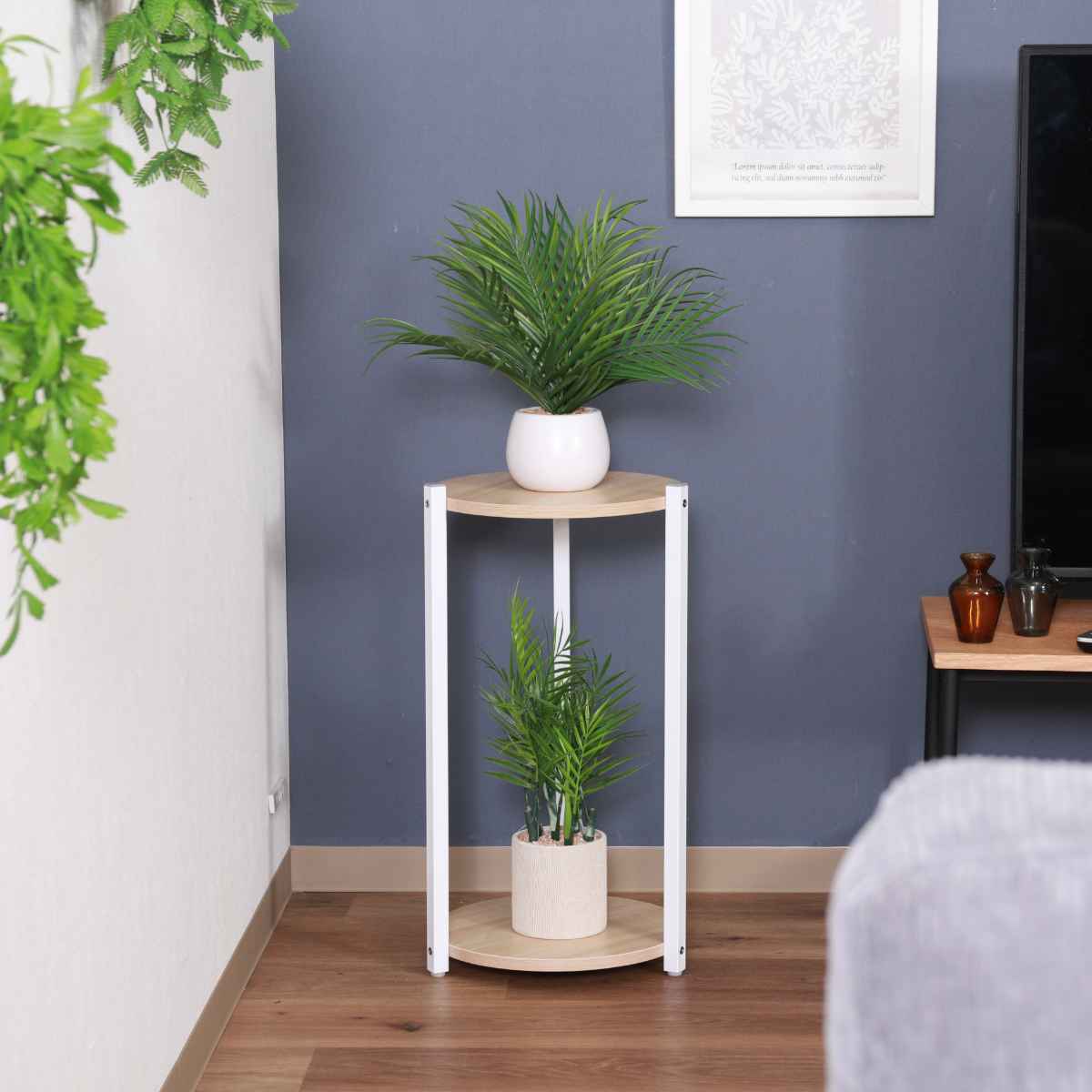 不二貿易（Fuji Boeki） ディスプレイラック 幅35cm 2段 円型 フラワー