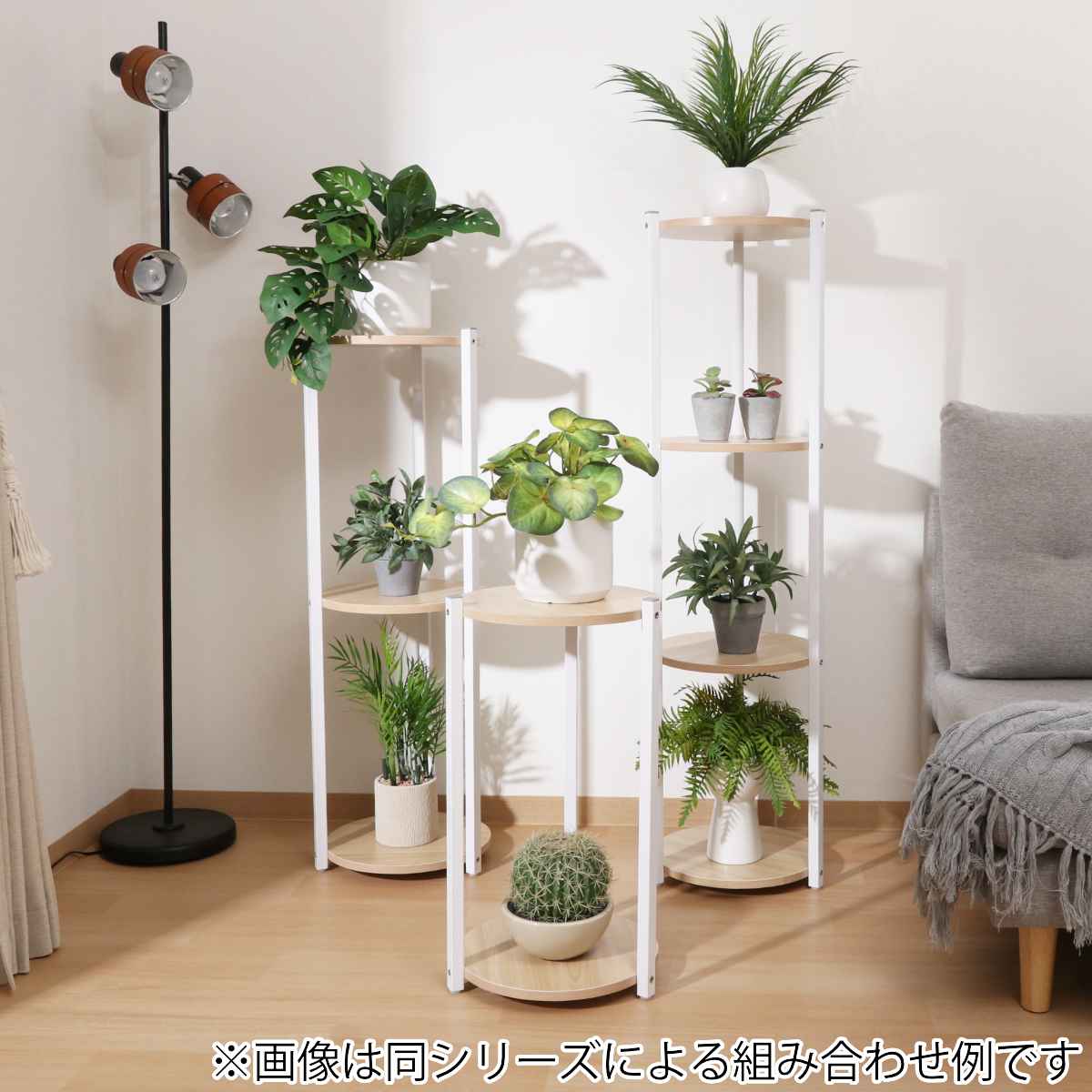 不二貿易（Fuji Boeki） ディスプレイラック 幅35cm 2段 円型 フラワー