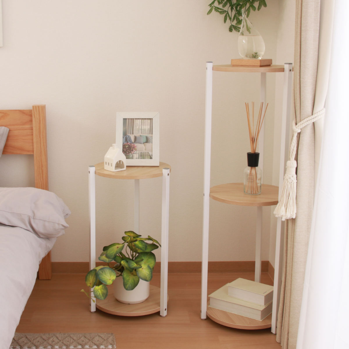 不二貿易（Fuji Boeki） ディスプレイラック 幅35cm 2段 円型 フラワー