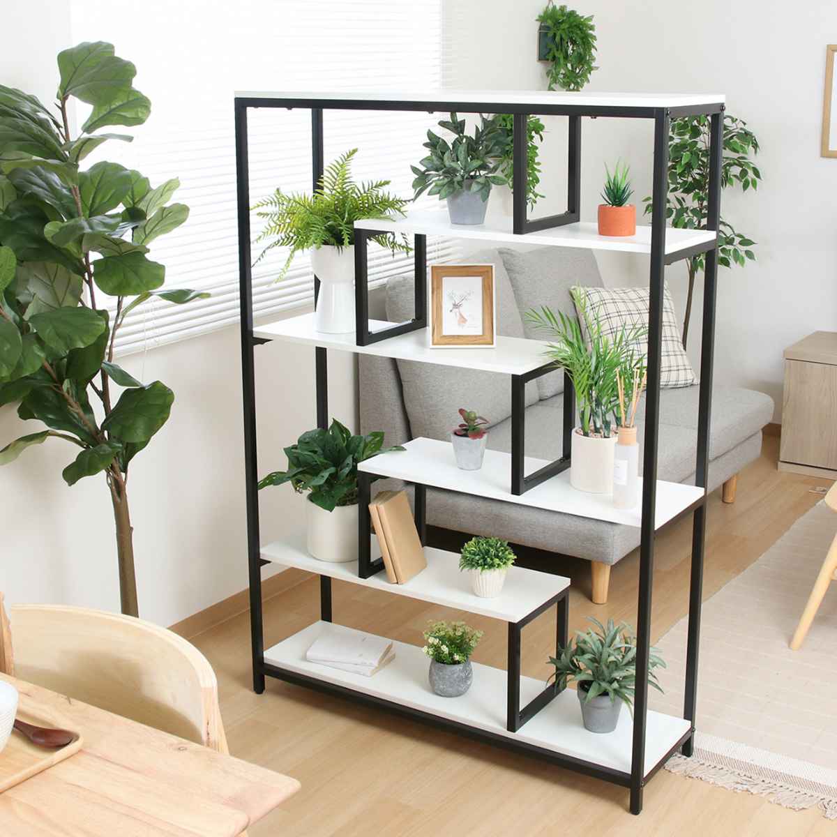 不二貿易（Fuji Boeki） ディスプレイラック 幅100cm 6段 ジグザグ型