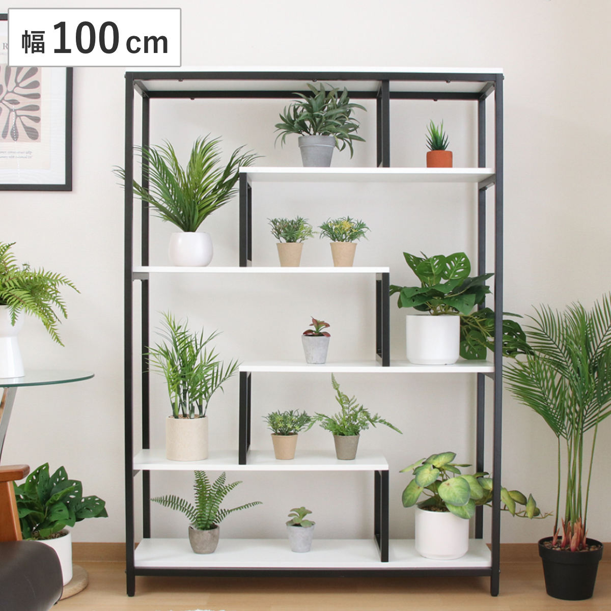 不二貿易（Fuji Boeki） ディスプレイラック 幅100cm 6段 ジグザグ型