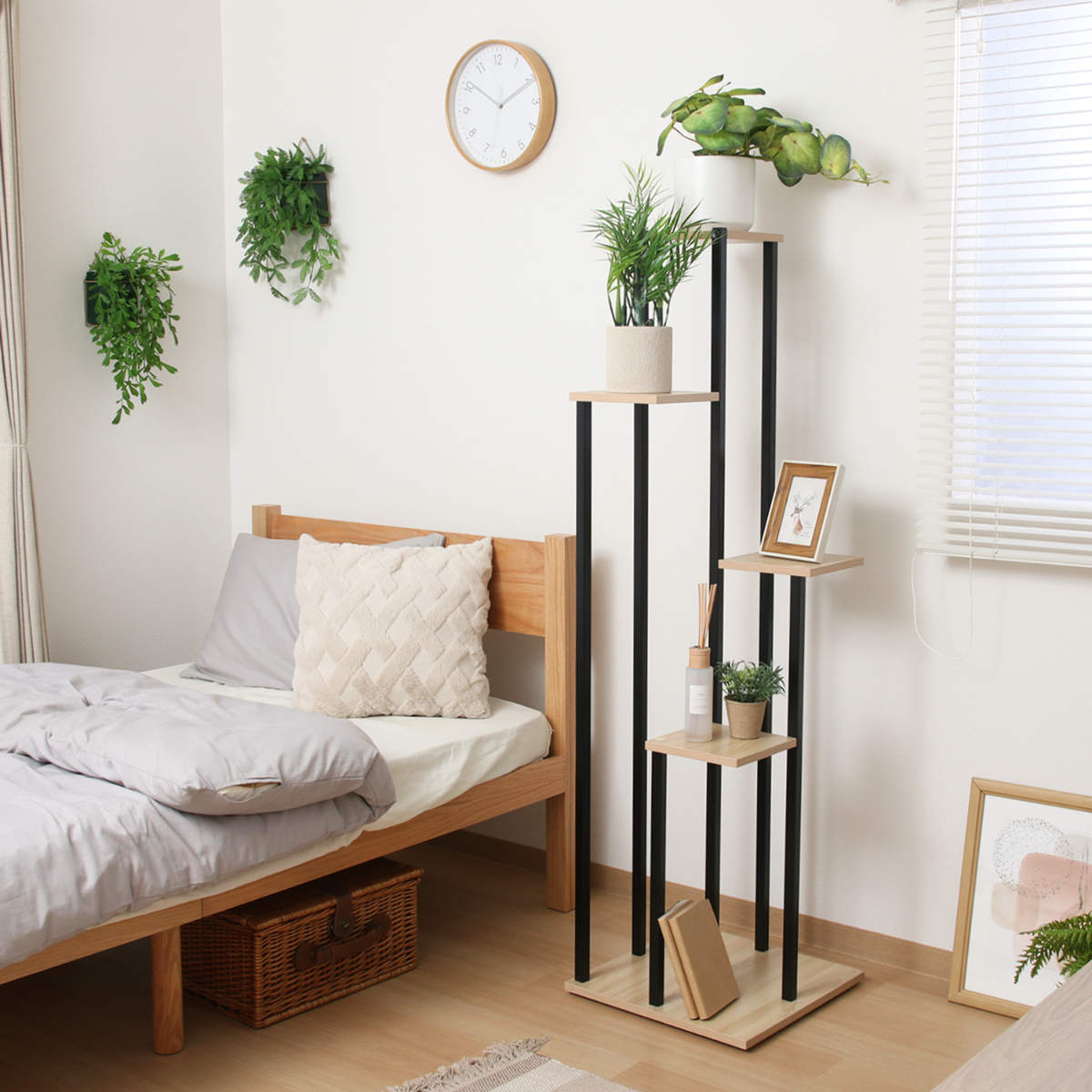 ディスプレイラック 幅40cm 5段 階段タイプ フラワースタンド