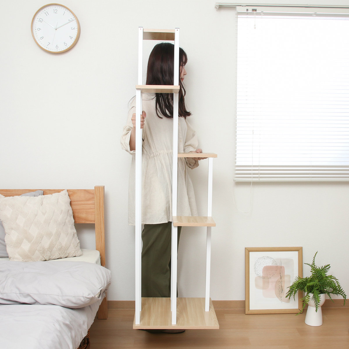 ディスプレイラック 幅40cm 5段 階段タイプ フラワースタンド