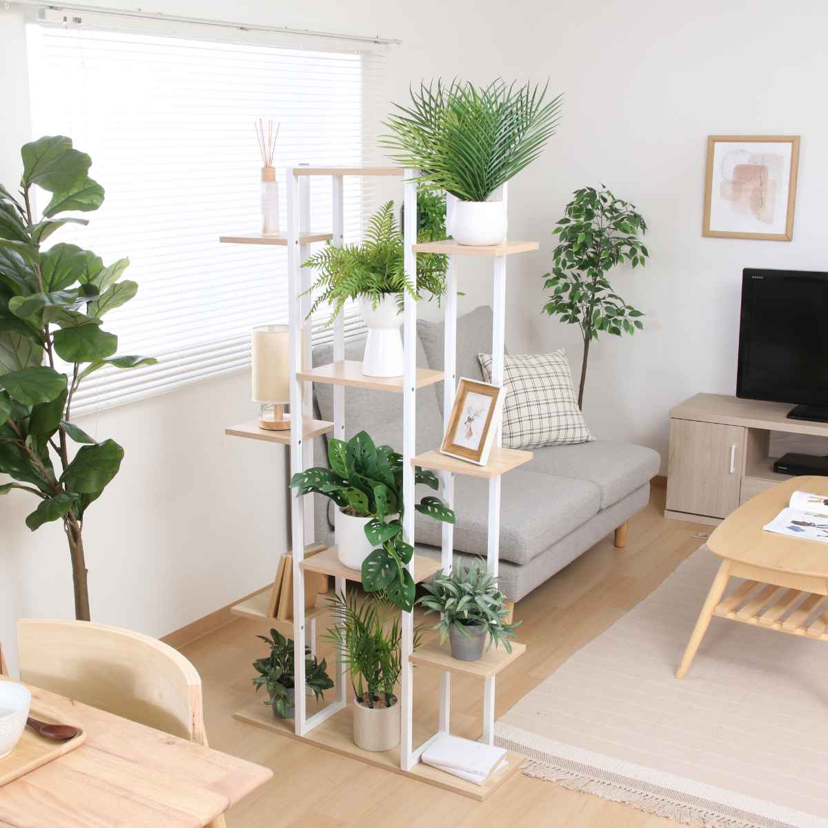 ディスプレイラック 幅75cm 7段 ワイド フラワースタンド