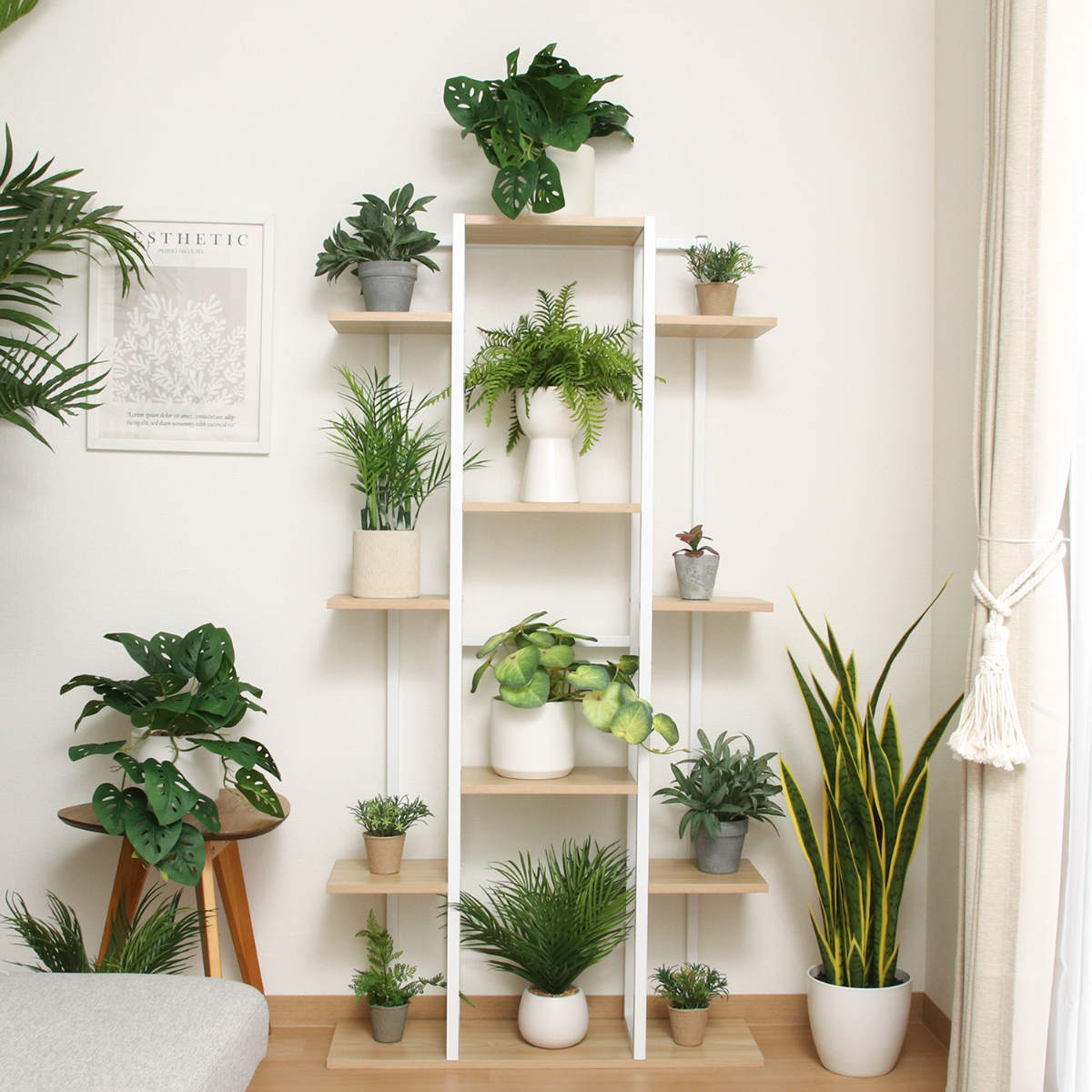 ディスプレイラック 幅75cm 7段 ワイド フラワースタンド