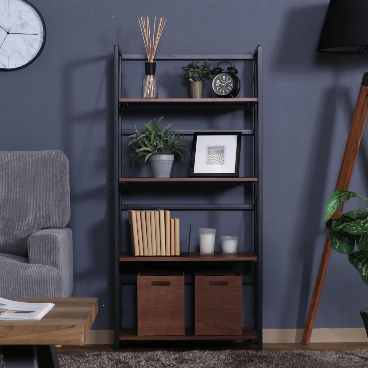 不二貿易（Fuji Boeki） シェルフ 幅61cm 4段 折りたたみ式