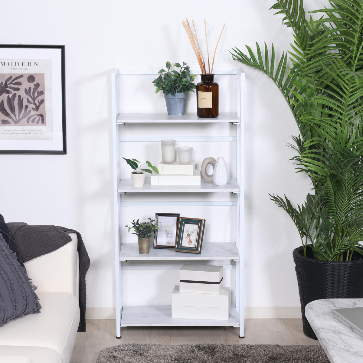 不二貿易（Fuji Boeki） シェルフ 幅61cm 4段 折りたたみ式