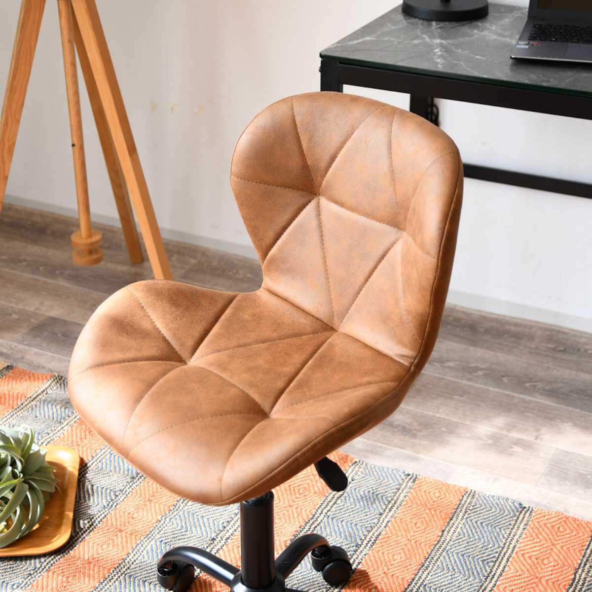 デスクチェア 座面高42.5〜55.5cm エッセイ （ キャスター付き