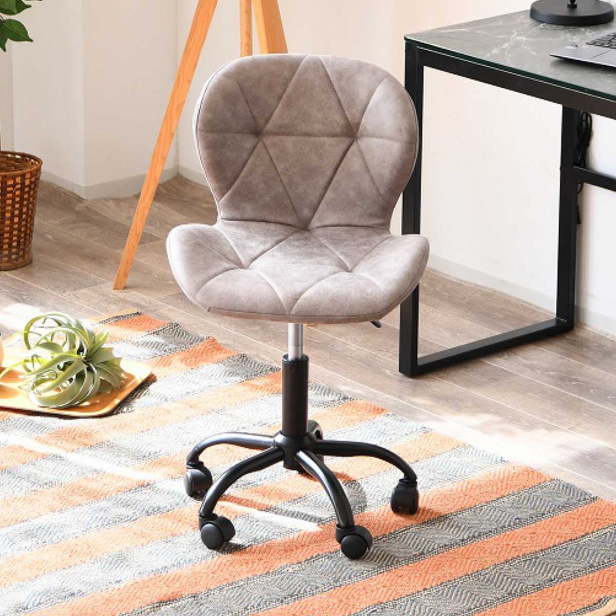 デスクチェア 座面高42.5〜55.5cm エッセイ （ キャスター付き