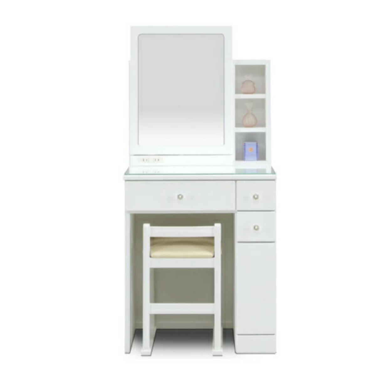 ドレッサー コンパクト 幅60cm パンサー （ 奥行42cm スツール付き 
