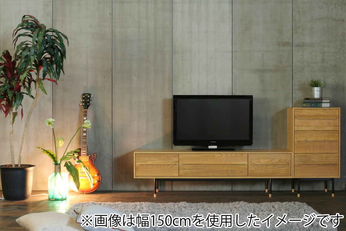 起立木工 テレビボード ヴィンテージ調 オーク無垢材 鋸目デザイン 幅 