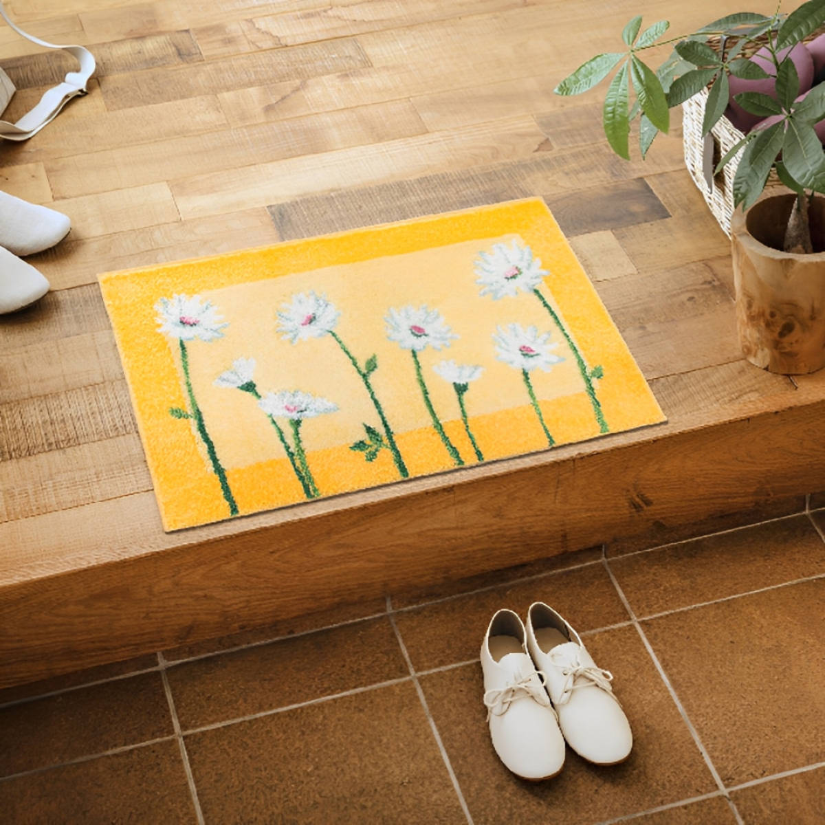 オカ 玄関マット 洗える コーナー吸着 45×75 cm 室内 （ 滑り止め ズレ