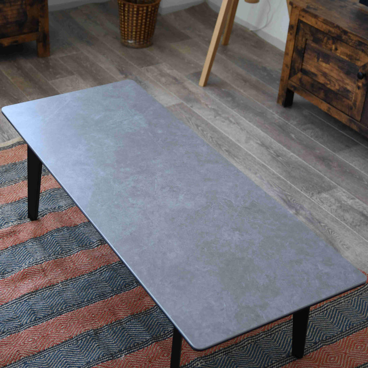 センターテーブル 幅120cm セラミック天板 サーブルツー （ 石目調