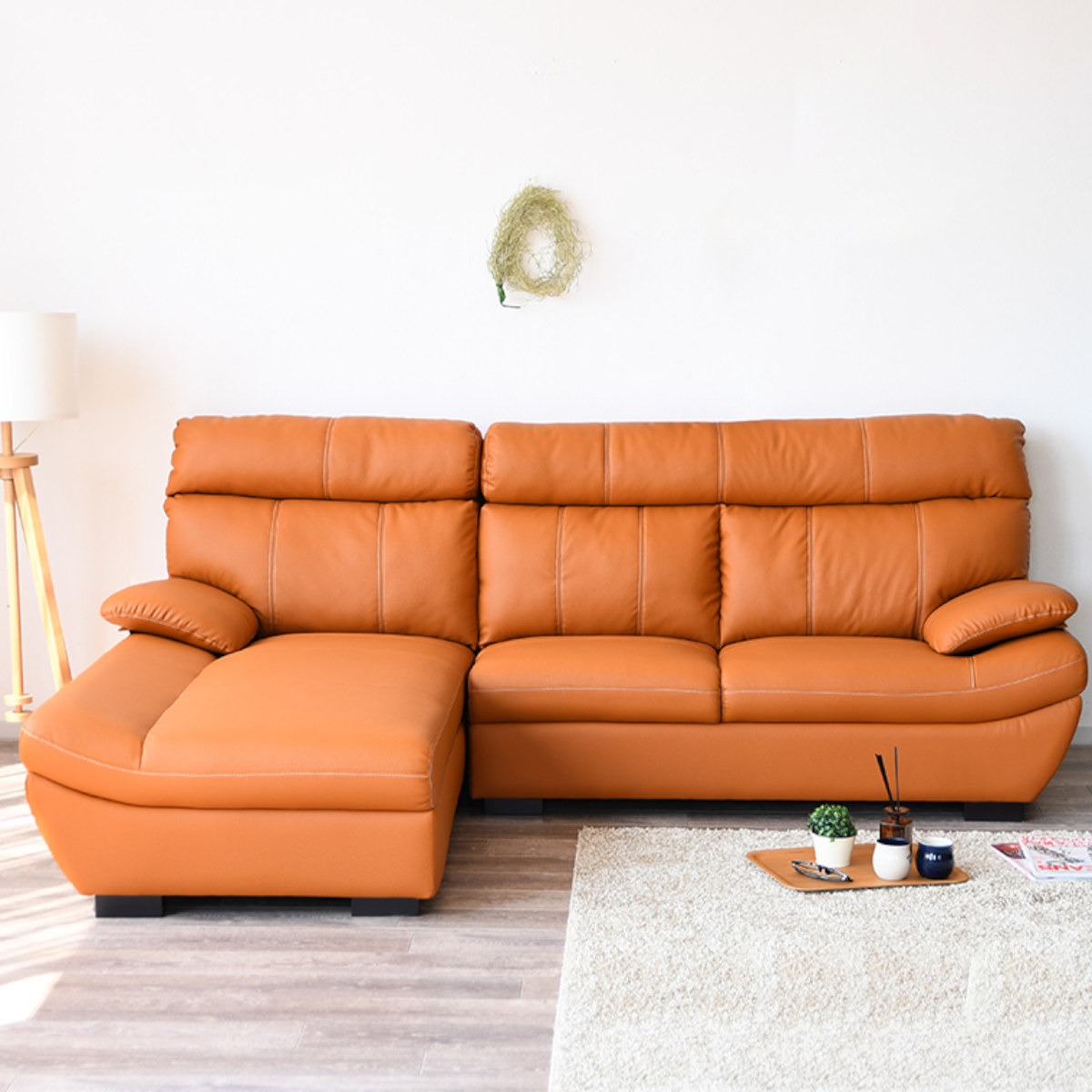 ソファ 3人掛け カウチソファ 右カウチ コルタナ （ 開梱設置 L字