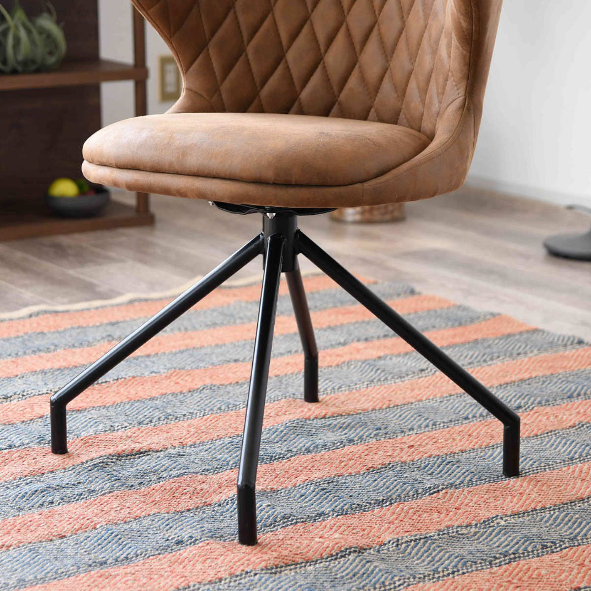 ダイニングチェア 回転 座面高50cm レザー調 カーゴ （ ファブリック