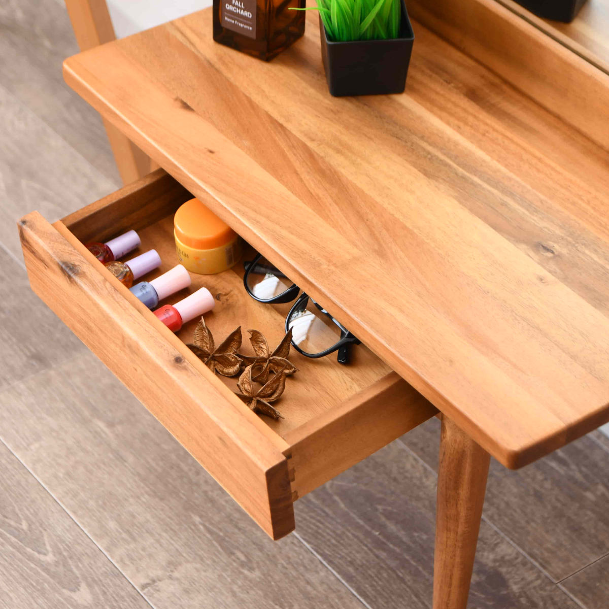 ドレッサー ロータイプ コンパクト 木製 タイム （ 鏡台 メイク台 鏡