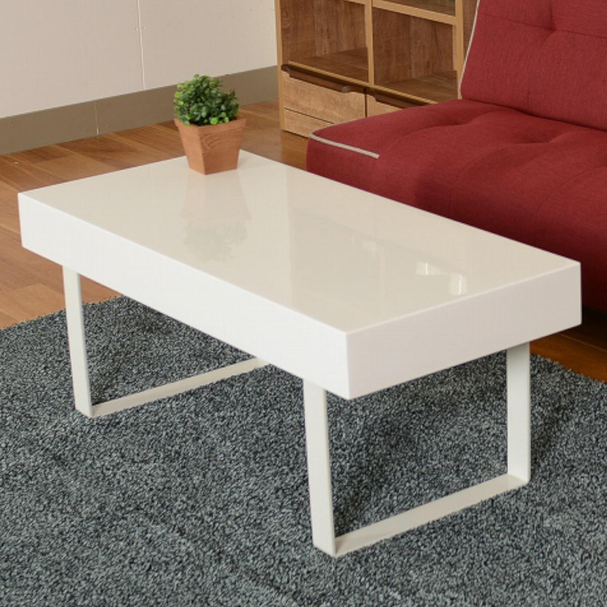 【最終値下げ】センターテーブル 白 鏡面 センターテーブル おしゃれ 白 幅100cm 鏡面 光沢 ホワイト モダン