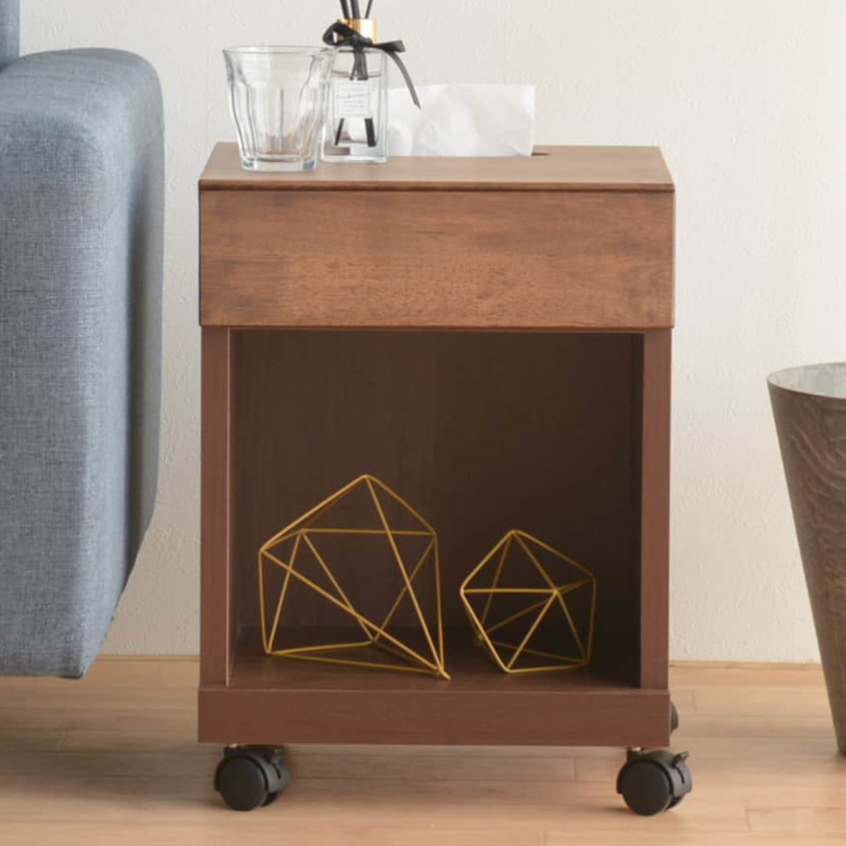 ナイトテーブル 高さ47cm キャスター付 35L シュシュツー （ サイド