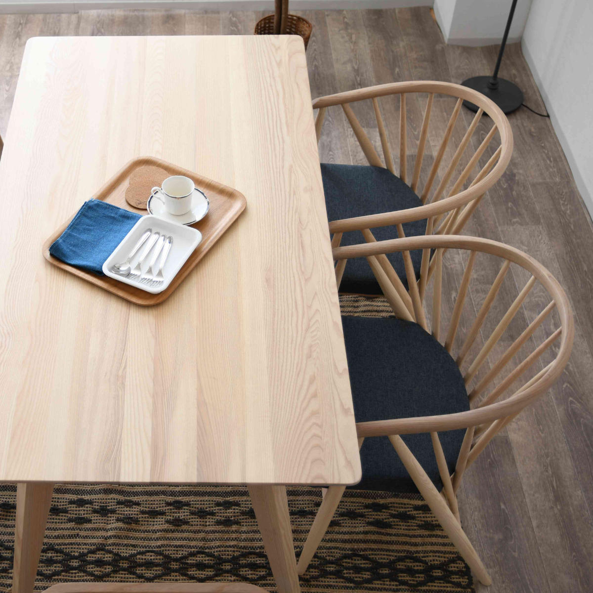 ダイニングチェア 同色2脚セット 座面高43cm セルビア （ カーブ 丸み