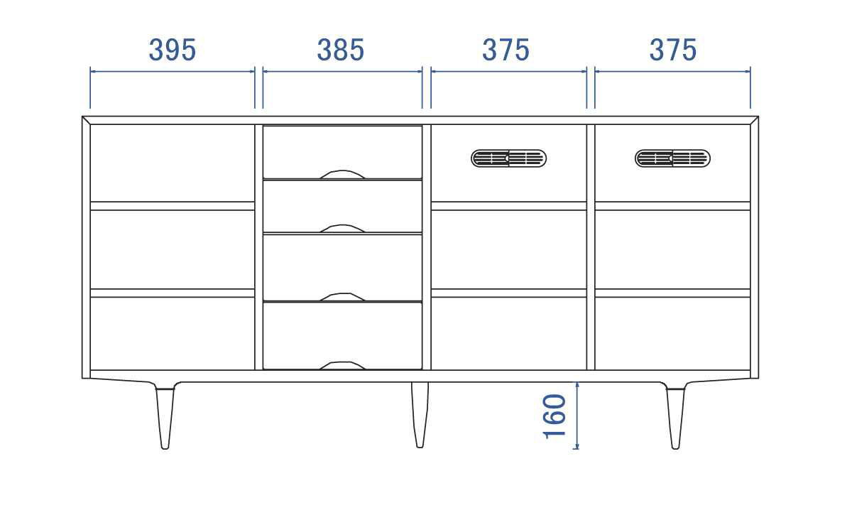 起立木工 サイドボード 縦格子デザイン ウォールナット突板 KISSUI 幅