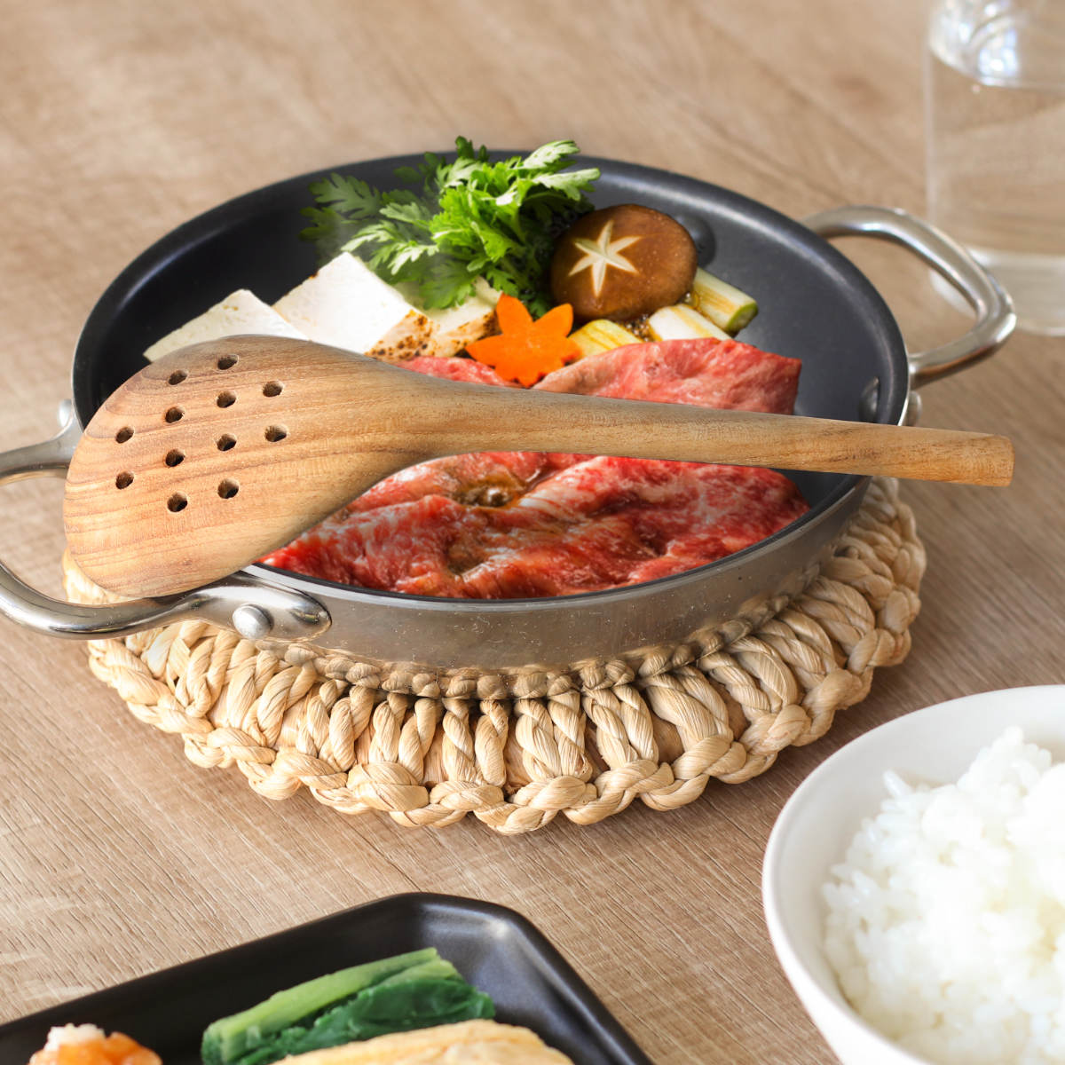 豆腐すくい 木製 KOTOKOTO 穴あきお玉 （ ことこと おたま レードル 穴