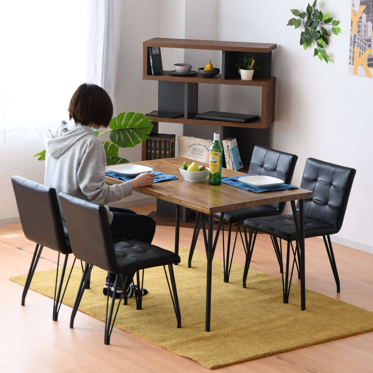 ●専用●無骨なファーマーズダイニングテーブル 幅120cm 無垢材 癒されるダイニングテーブル】120×120cm 無垢材 【サイズ
