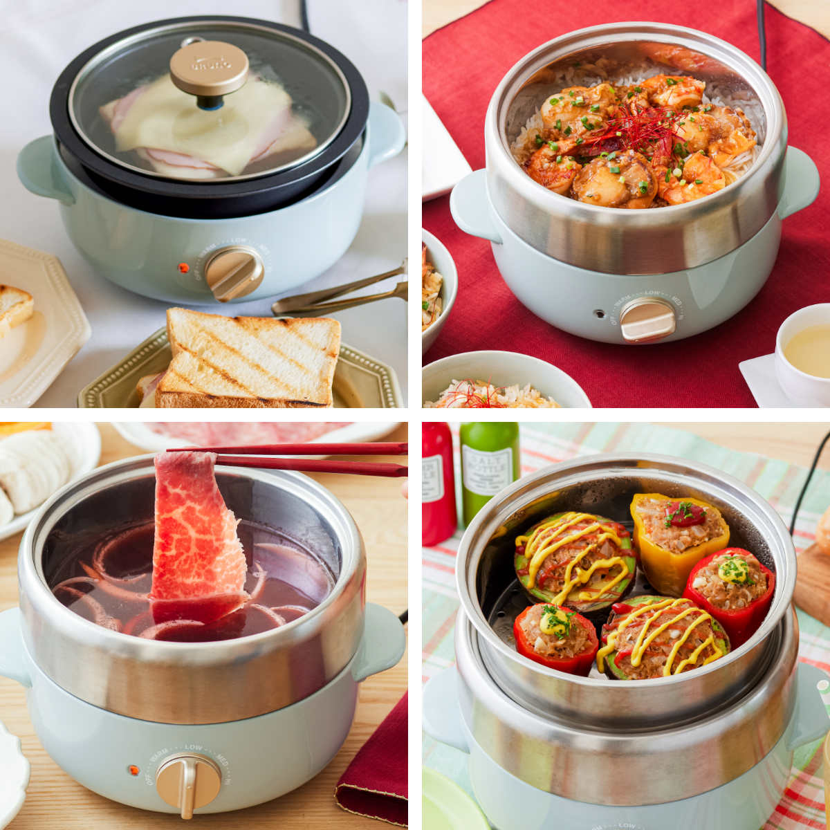 【新品未使用】 マルチポット　赤　BRUNO BRUNO（ブルーノ） コンパクトマルチグリルポット ステンレス蒸し器