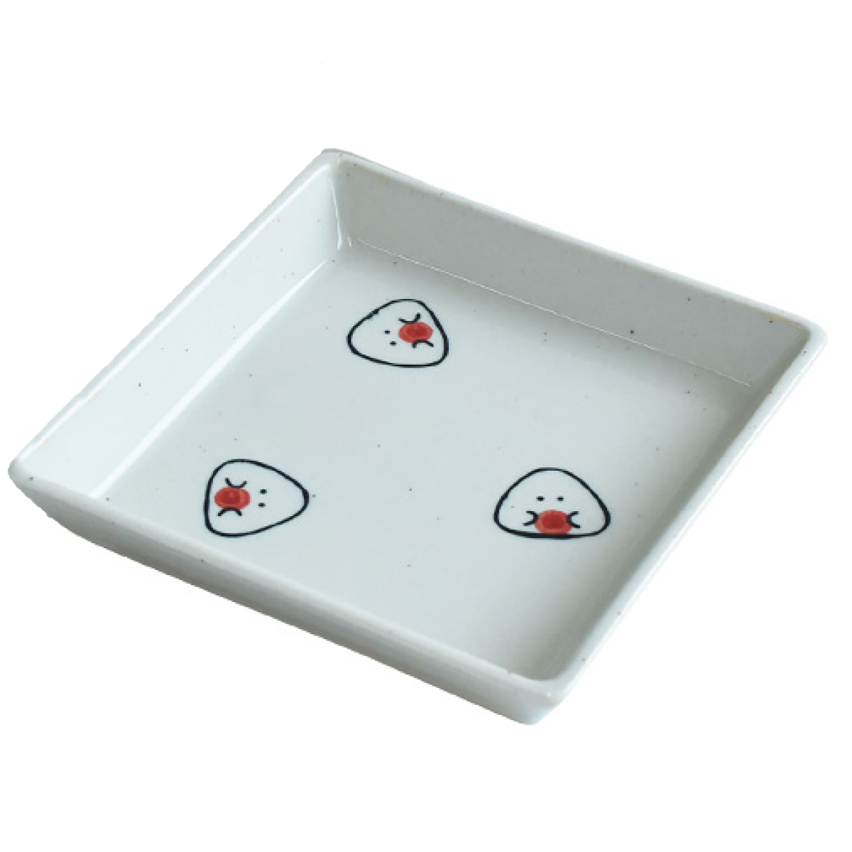 角皿 12cm ぎゅっとおにぎりさん 陶磁器 波佐見焼 （ 食洗機対応 電子
