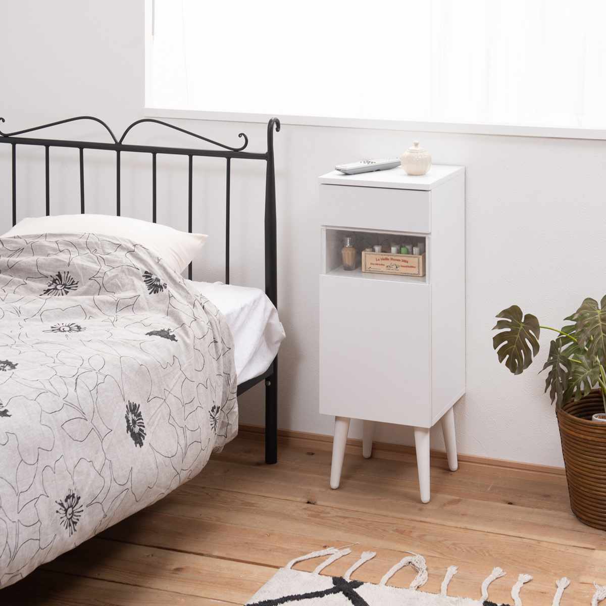 ルーター収納 幅30cm ファックス台 ホワイトリビング （ 棚 ラック