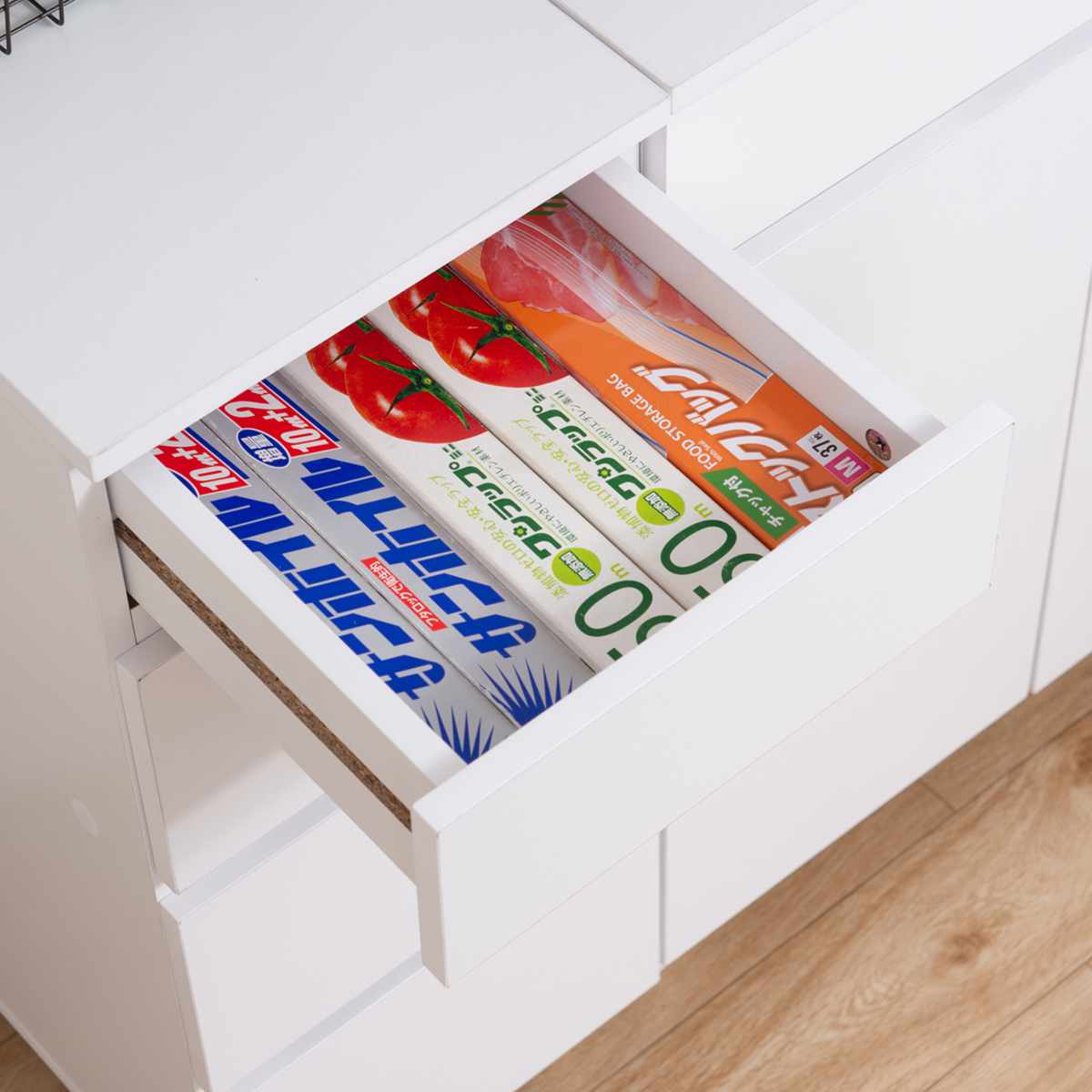 スリムチェスト 幅30cm 4段 ホワイトリビング （ チェスト 棚 ラック