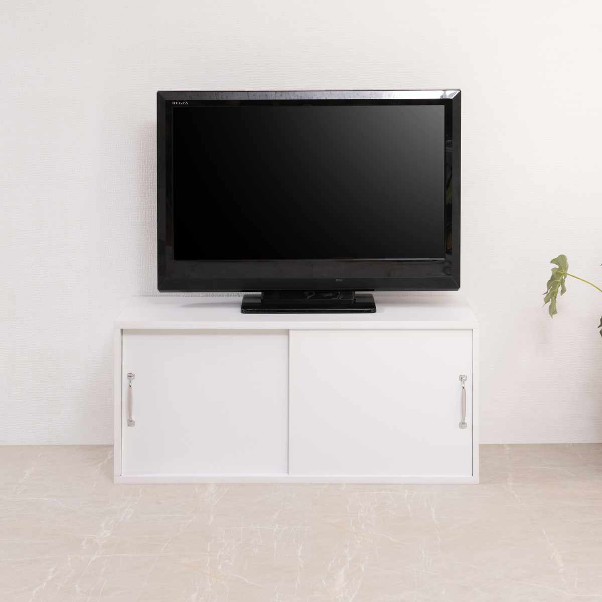上置き棚 幅90cm 引戸式 ホワイトリビング （ 上置き 収納 家具