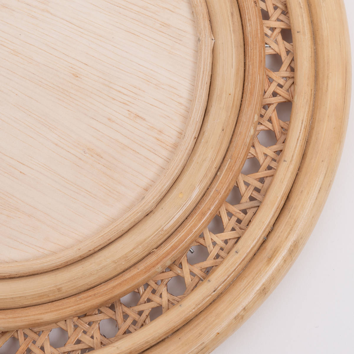 東谷 ウォールミラー ラタン スタンド付 27×24cm （ ミラー 壁掛け