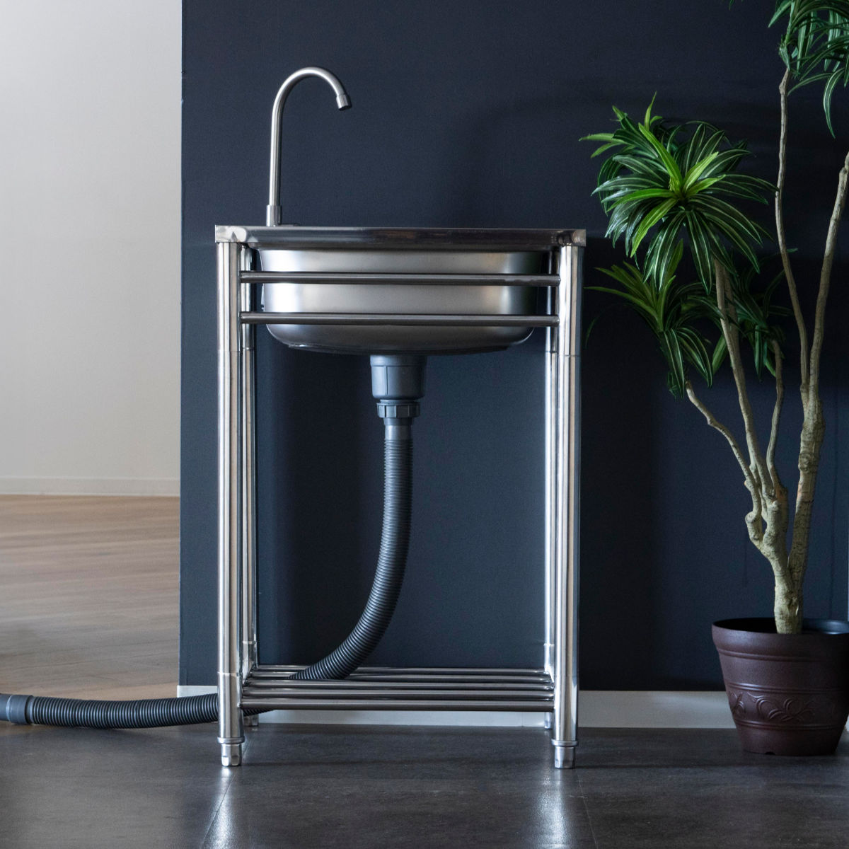 SANKA 流し台 幅79.5×奥行45×高さ80cm 蛇口付き ステンレス おそと