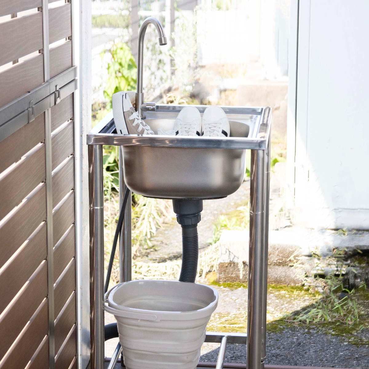 SANKA 流し台 幅79.5×奥行45×高さ80cm 蛇口付き ステンレス おそと