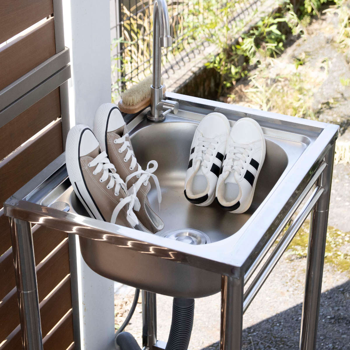 SANKA 流し台 幅79.5×奥行45×高さ80cm 蛇口付き ステンレス おそと