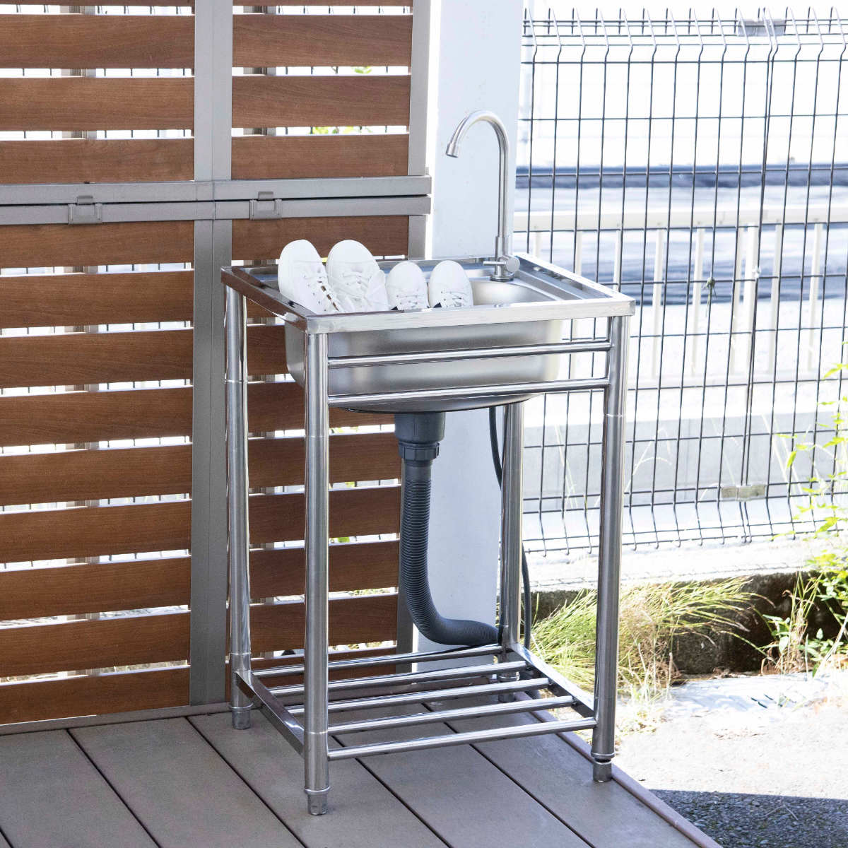 SANKA 流し台 幅79.5×奥行45×高さ80cm 蛇口付き ステンレス おそと