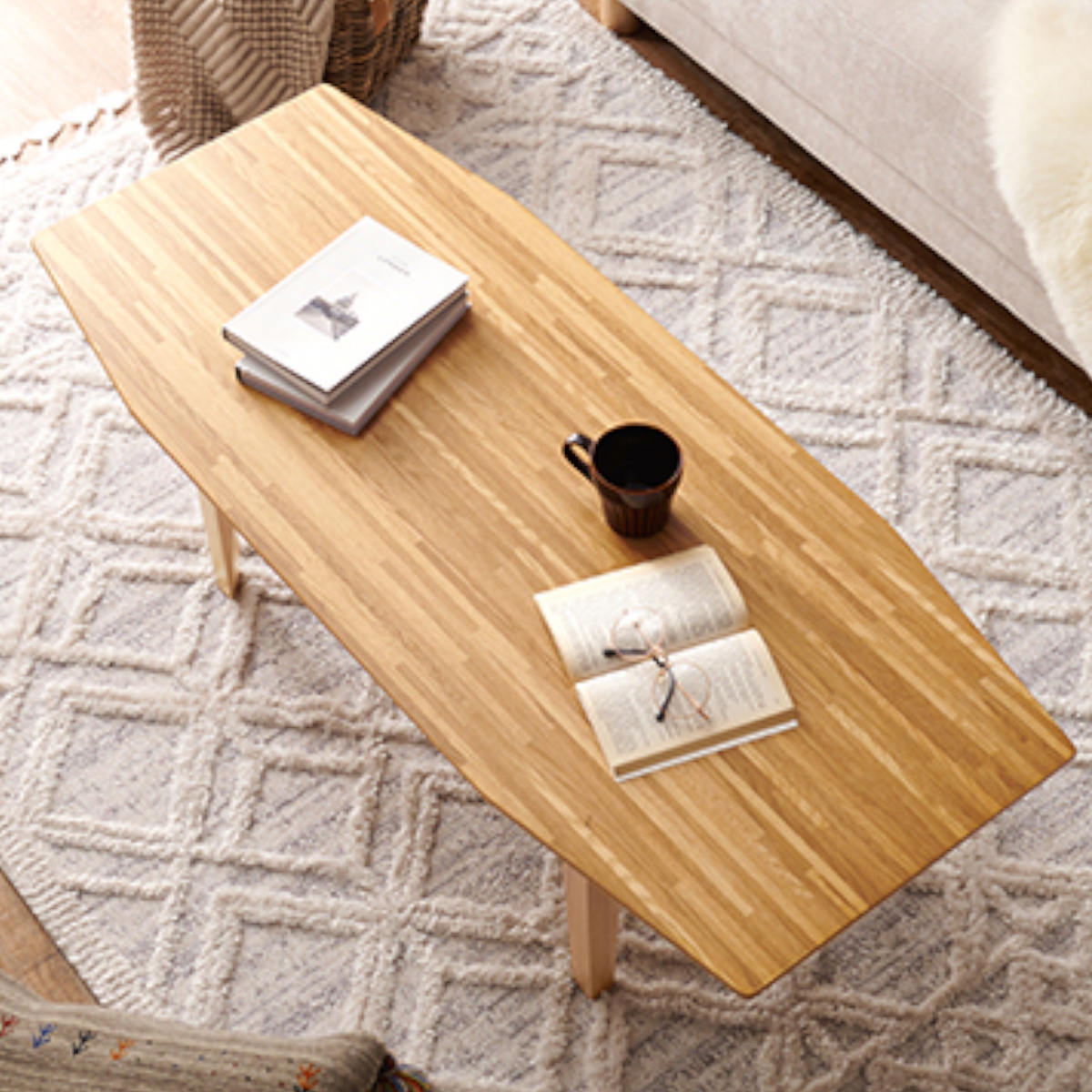 こたつ テーブル 八角形 布団レスタイプ ヒーター取り外し可能 節電