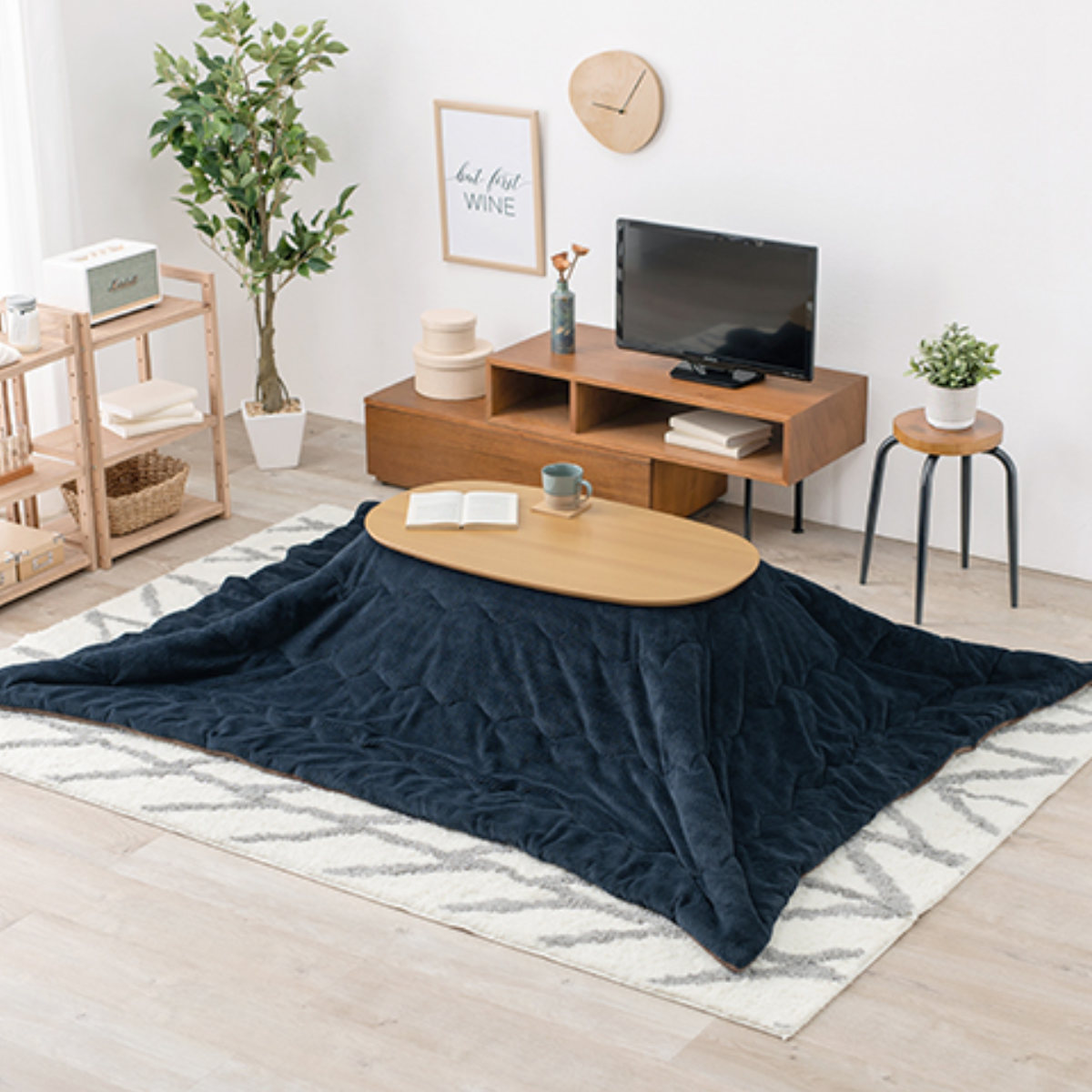 HAGiHARA（萩原） こたつ2点セット テーブル ナチュラル 折りたたみ 幅