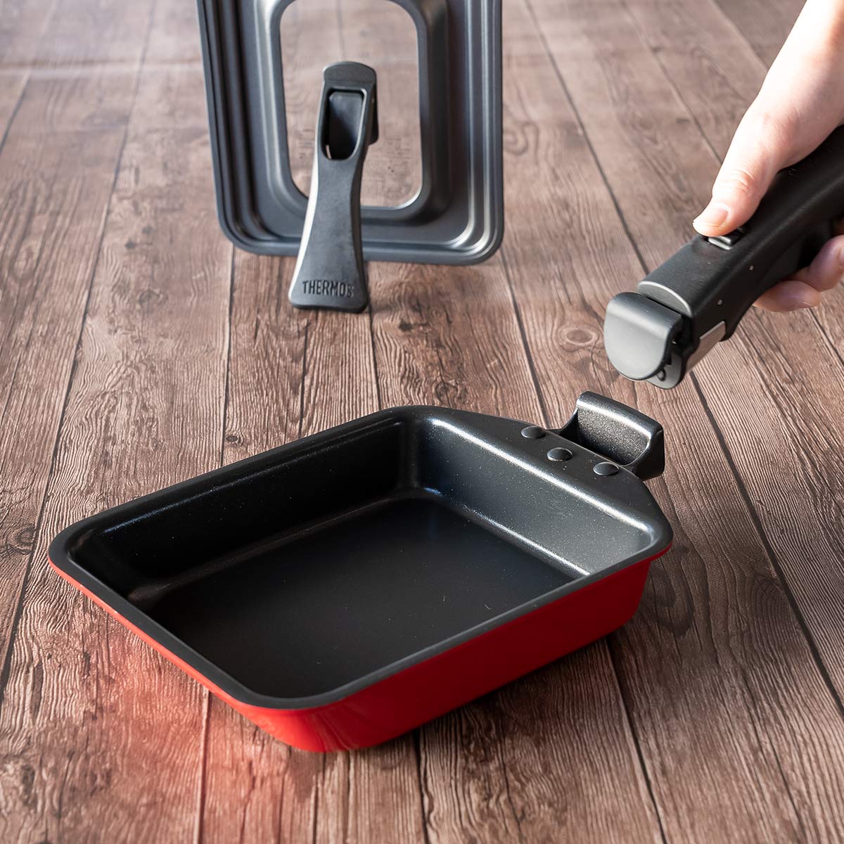 THERMOS（サーモス） 卵焼き器 玉子焼き器 IH対応 取っ手 着脱式