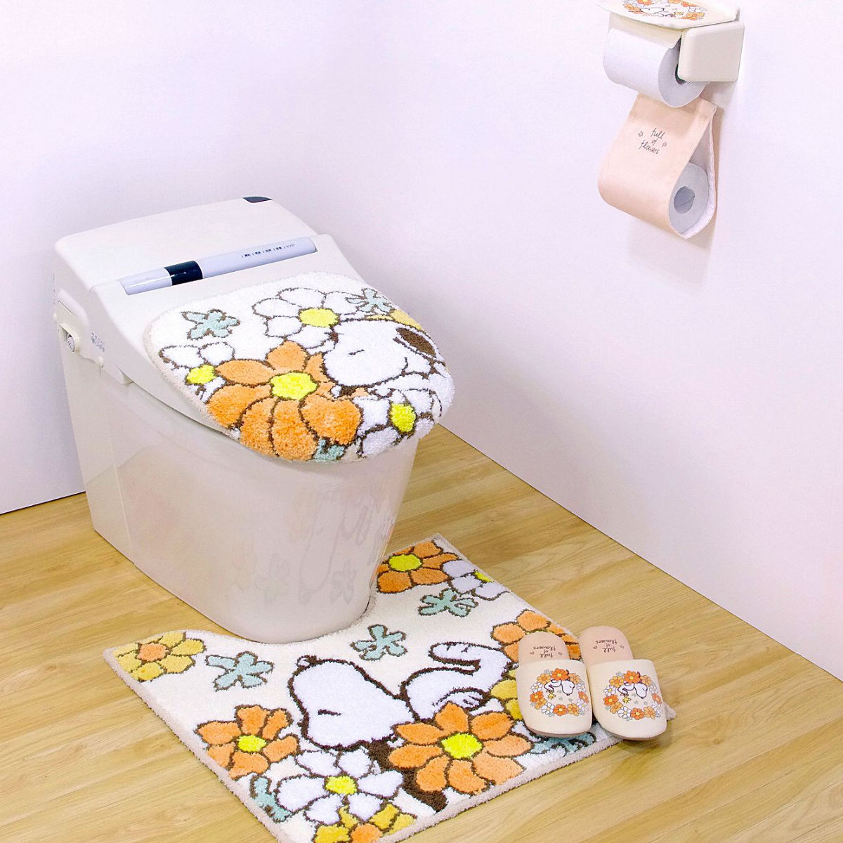 SNOOPY（スヌーピー） 花いっぱい ペーパーホルダーカバー