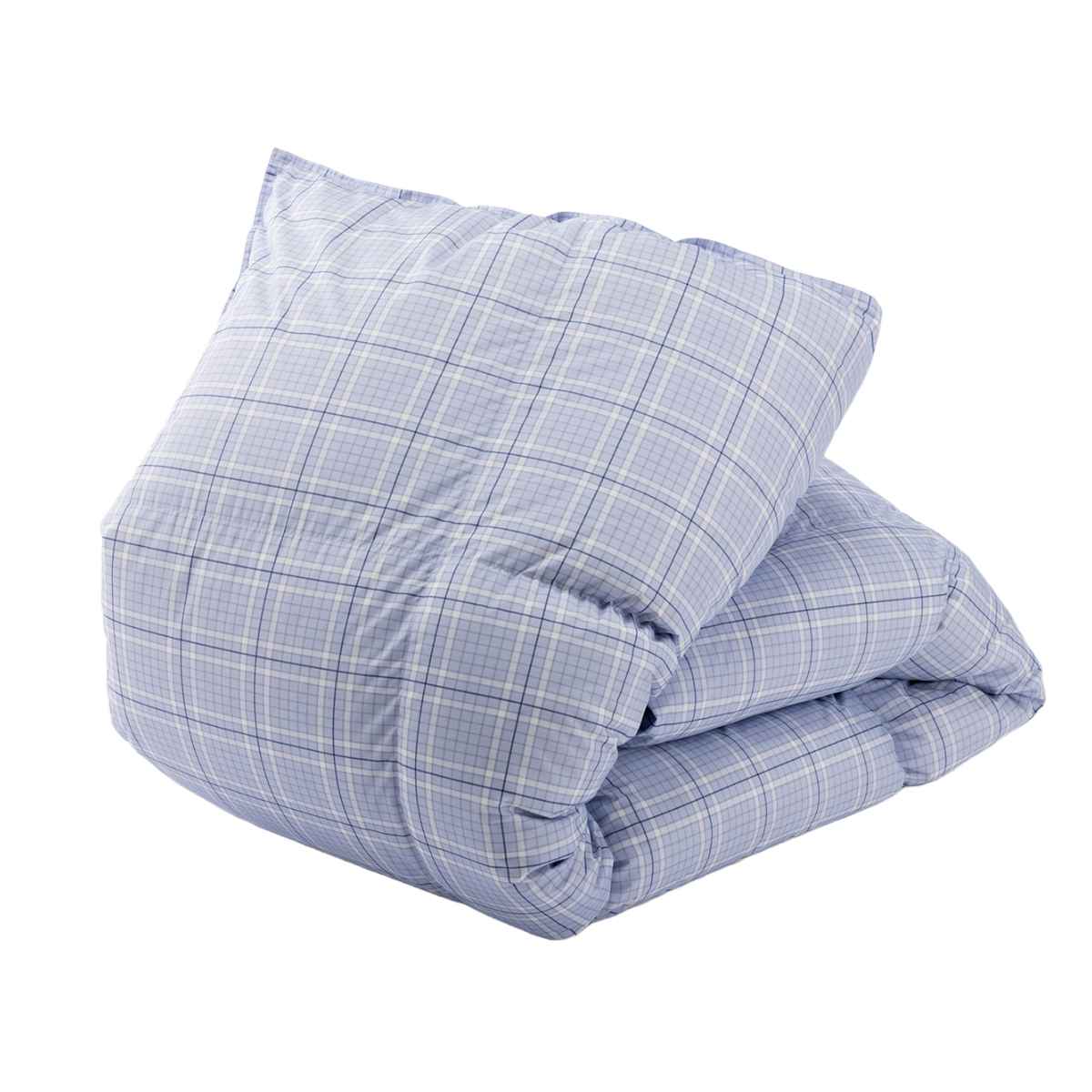 西川 羽毛布団 ホワイトダックダウン85％ チェック柄 シングルロング