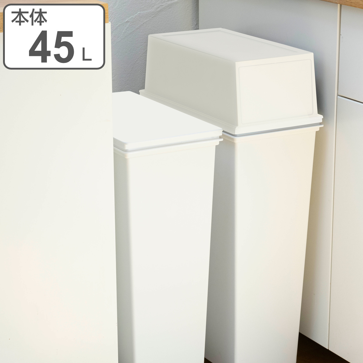 ゴミ箱 45L 本体のみ ホワイトラッシュ スマートペール