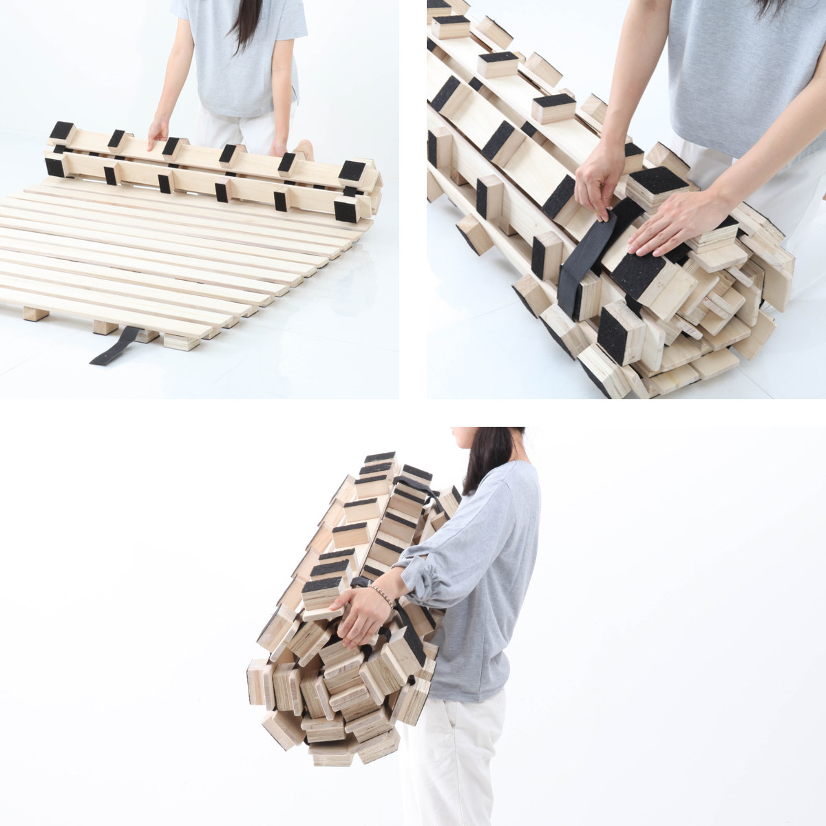 桐ロールすのこ シングル 床面高5cm 簡単収納 （ すのこ マット 桐