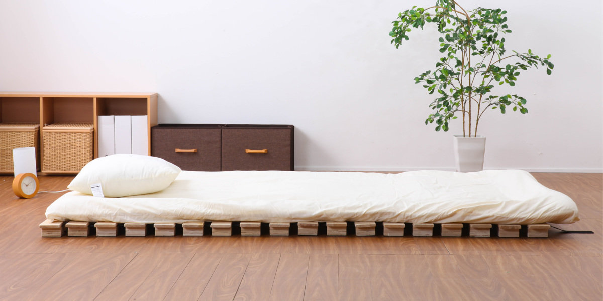 桐ロールすのこ シングル 床面高5cm 簡単収納 （ すのこ マット 桐