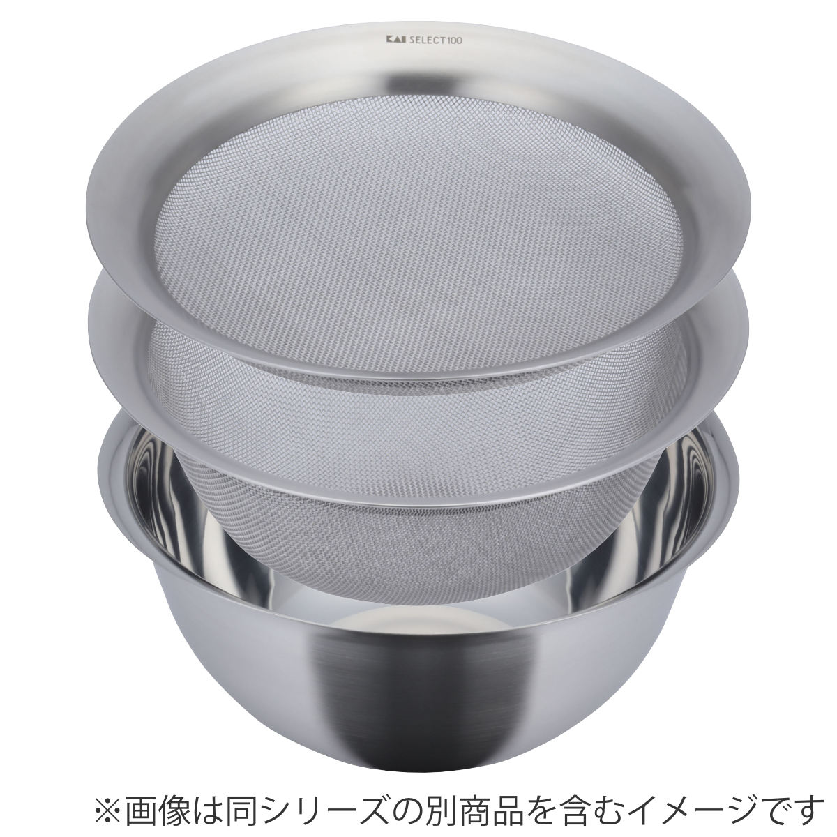 SELECT100 浅型ザル 21cm ステンレス製 （ セレクト100 ざる ザル 浅型