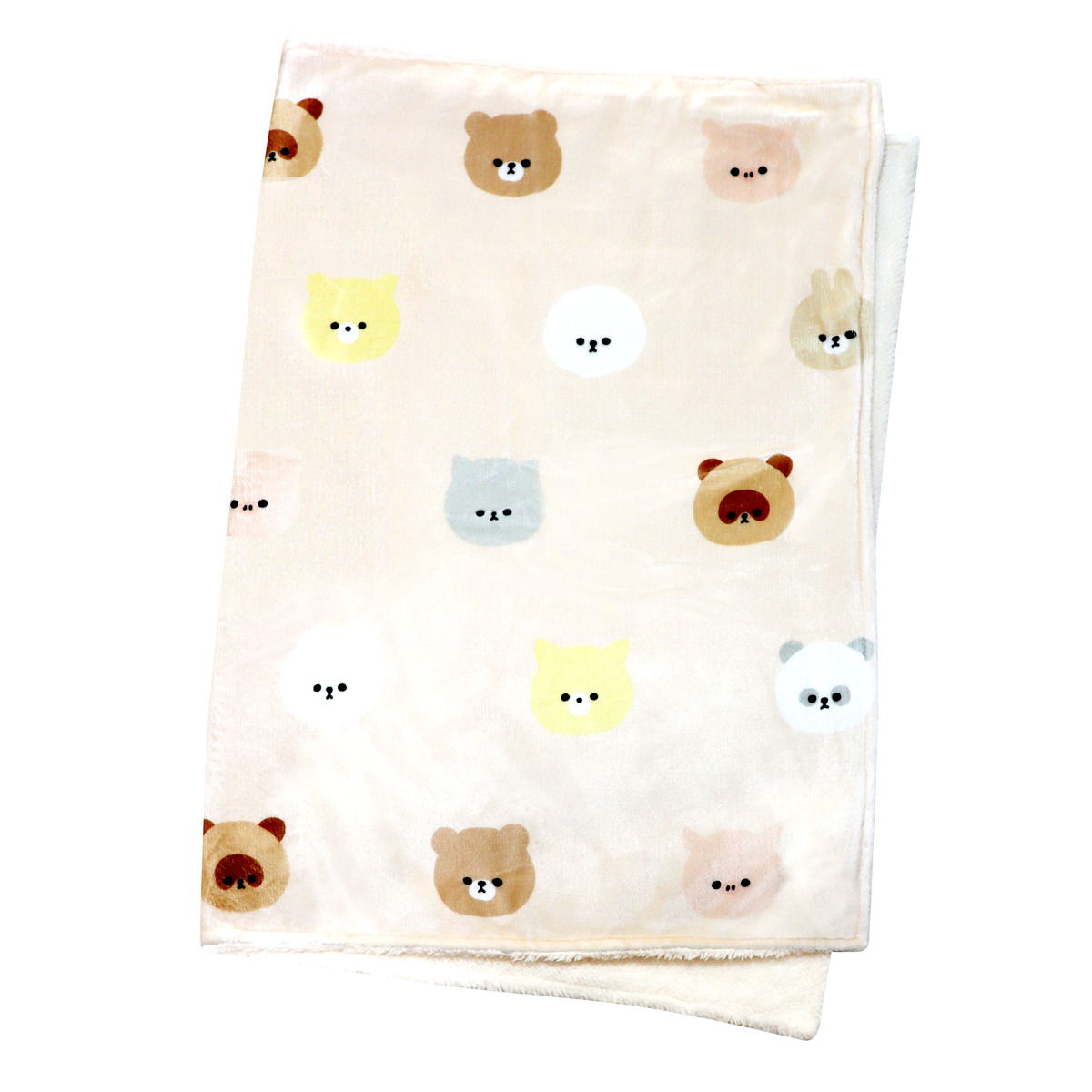 モブ ブランケット モフモフレンズ 総柄 70x100cm フランネル 裏ボア