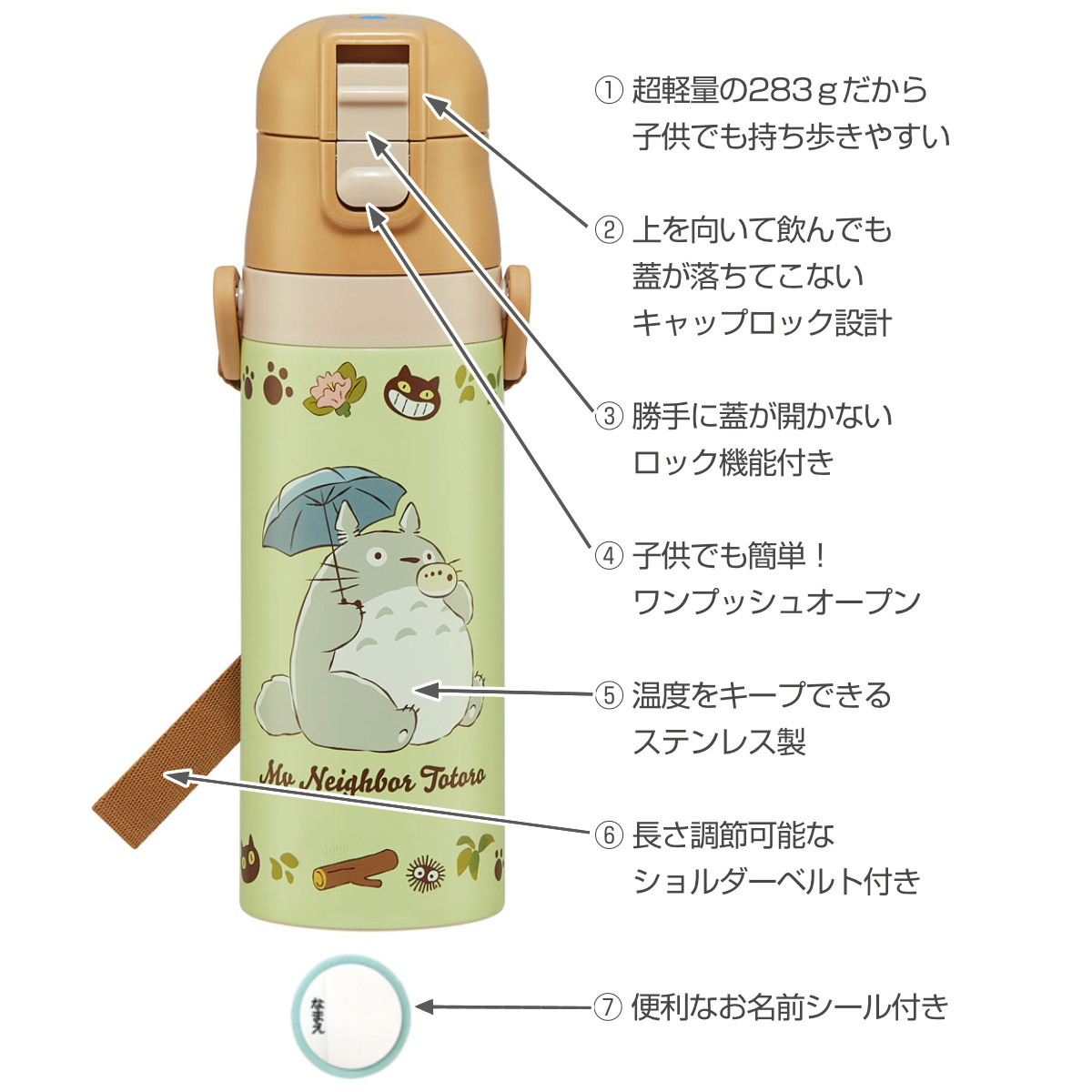 スケーター 水筒 470ml 超軽量ダイレクトボトル トトロ（ネコバス