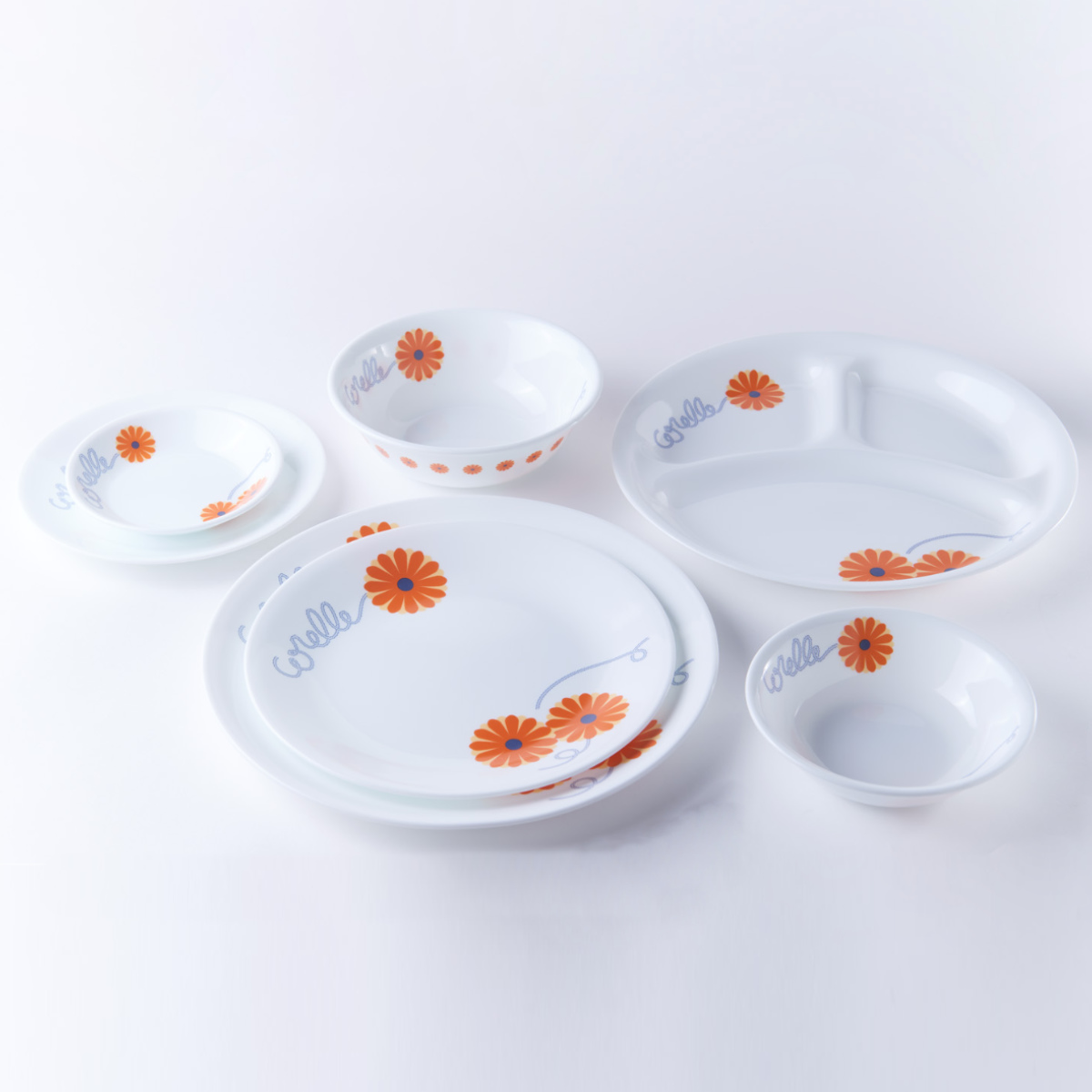 CORELLE コレール プレート 5枚セット オレンジ柄　２１.５cm CORELLE（コレール） ランチプレート 21.5cm CORELLE オレンジ