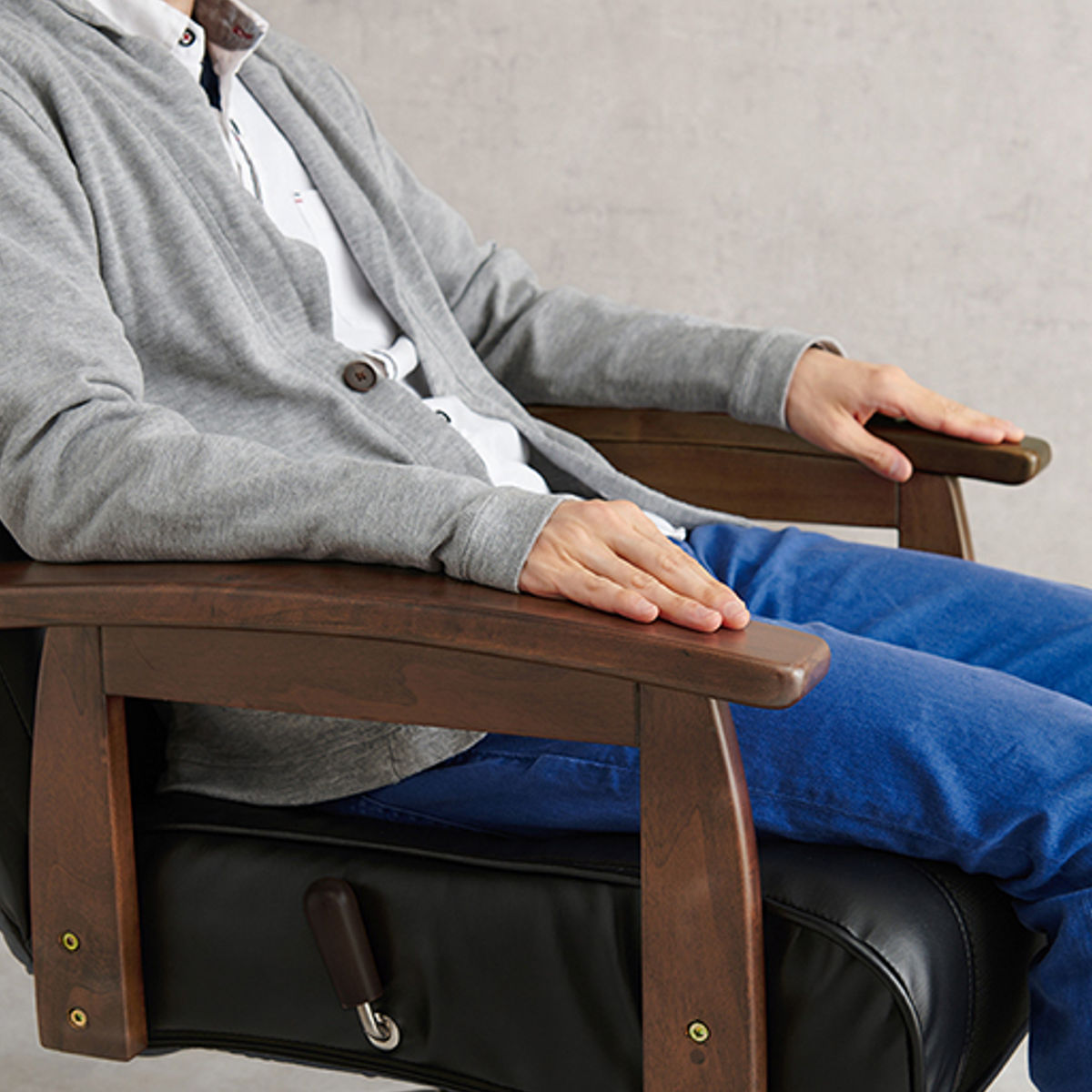 HAGiHARA（萩原） 高座椅子 高齢者 回転 リクライニング オットマン