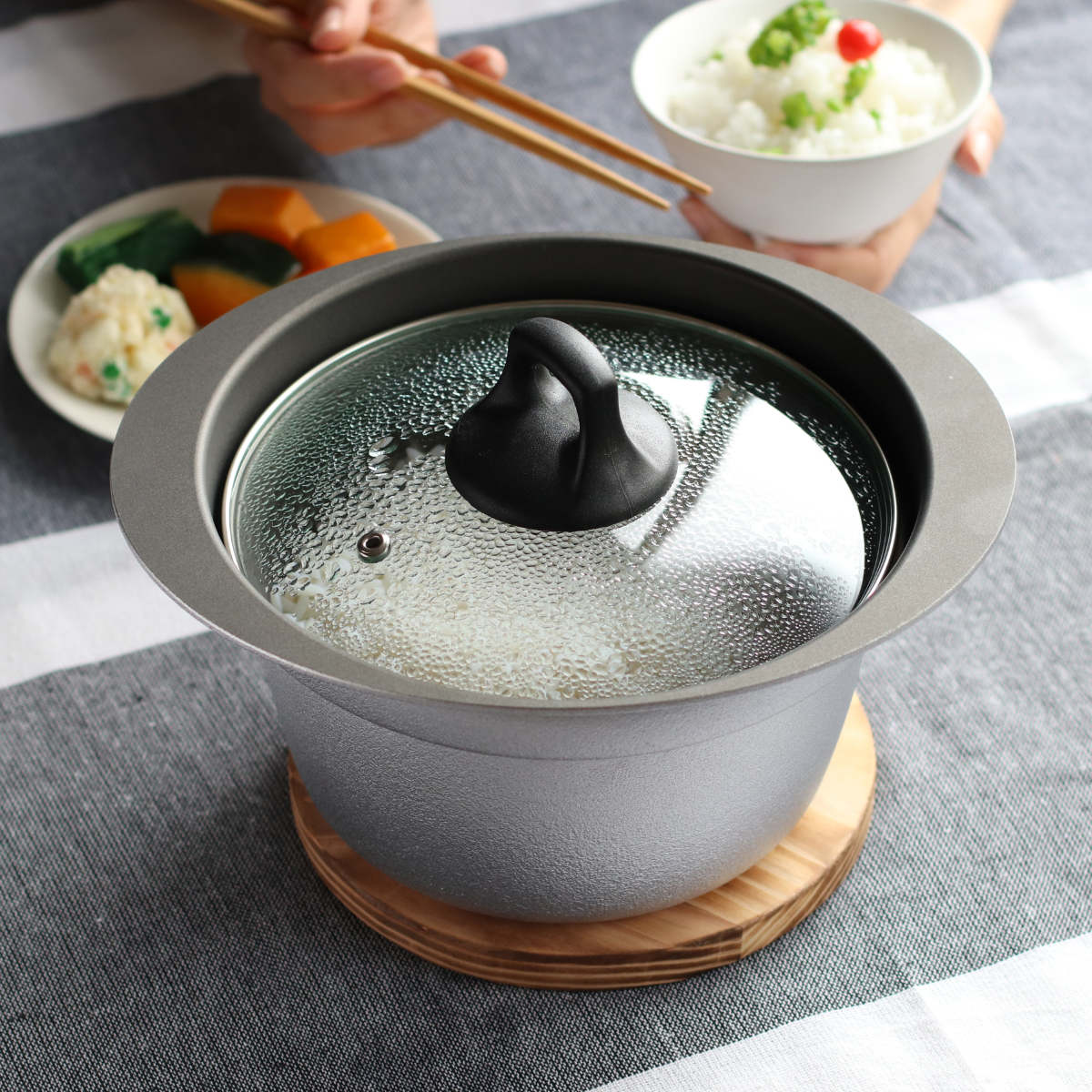 ウルシヤマ金属工業 炊飯鍋 3合炊き ガス火専用 銀シャリ釜 日本製